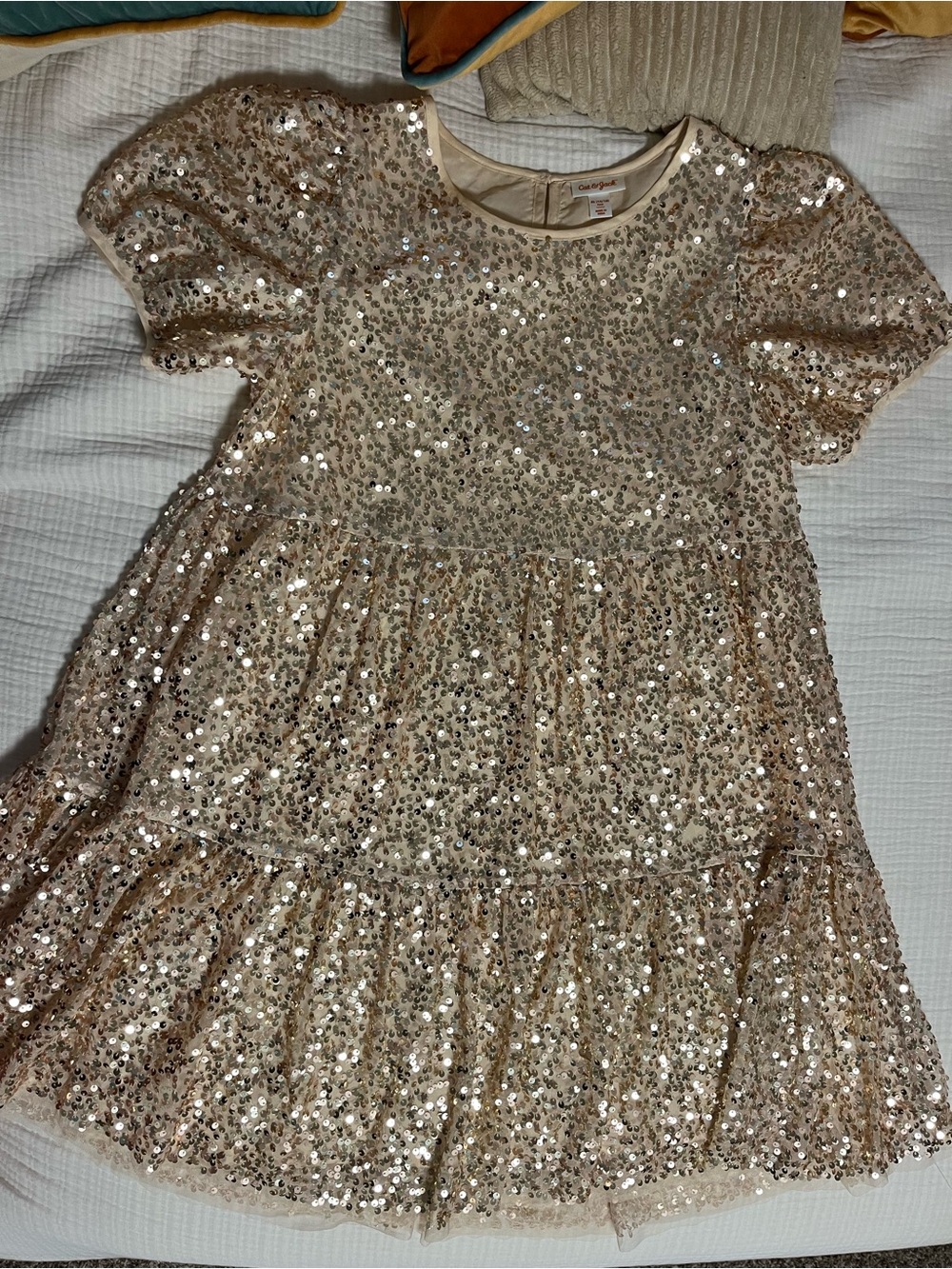 Cat and Jack XL Kids Gold Sequined Dress